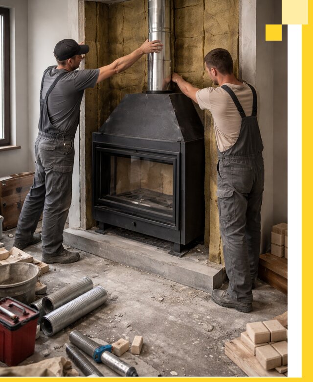 Изготовление и монтаж закрытых каминов в Донецке под ключ