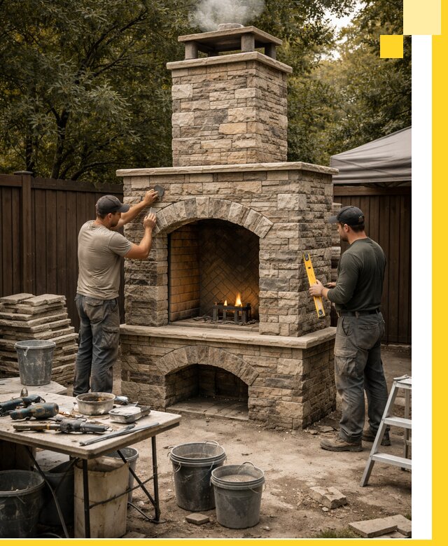 Проектирование и установка уличных каминов в Донецке