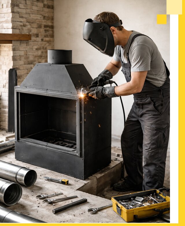 Продажа и установка металлических каминов в Донецке под ключ