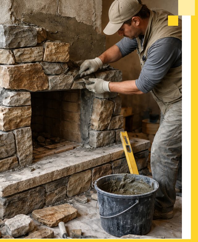 Изготовление и установка каменных каминов под ключ в Донецке