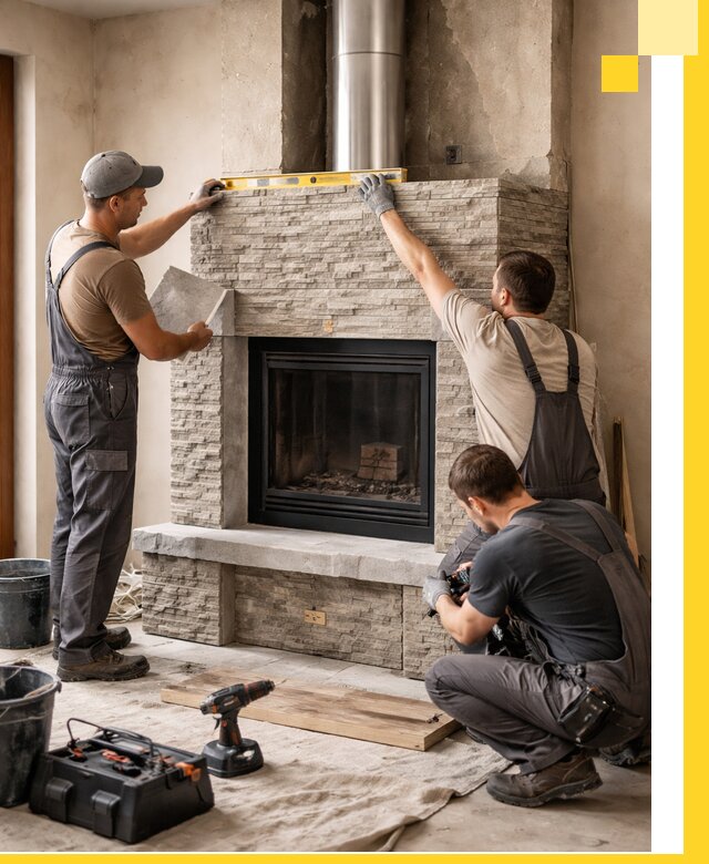 Профессиональный монтаж каминов под ключ в Донецке для дома