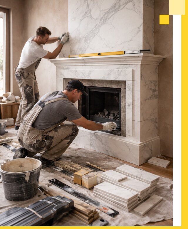 Отделка каминов в Донецке качественные облицовочные работы