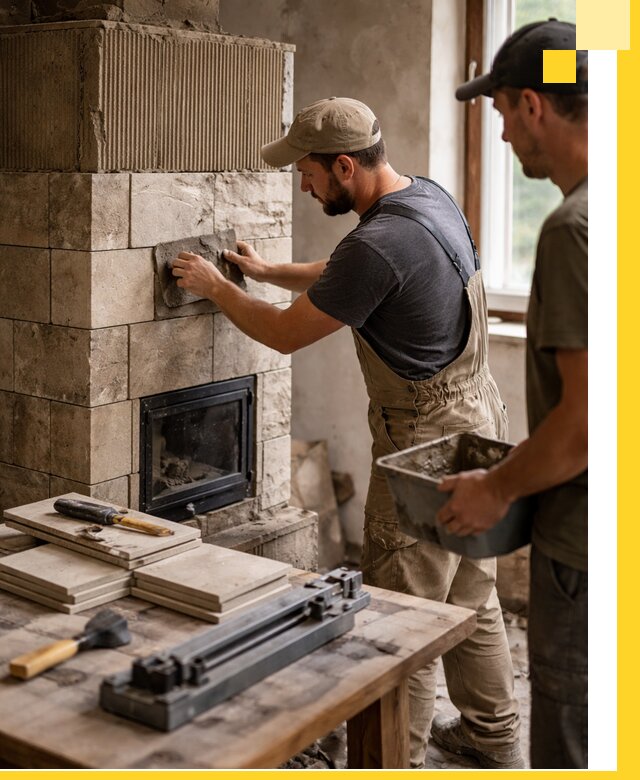 Профессиональная облицовка печей в Донецке: керамика и камень