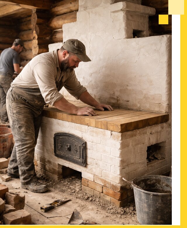 Проектирование и установка русской печи с лежанкой в Донецке