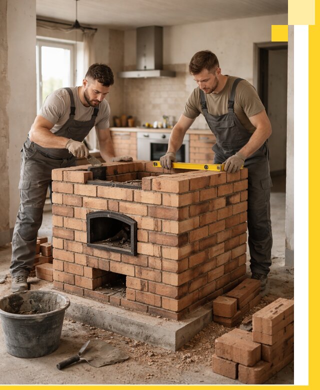 Установка и монтаж печей в частном доме в Донецке под ключ