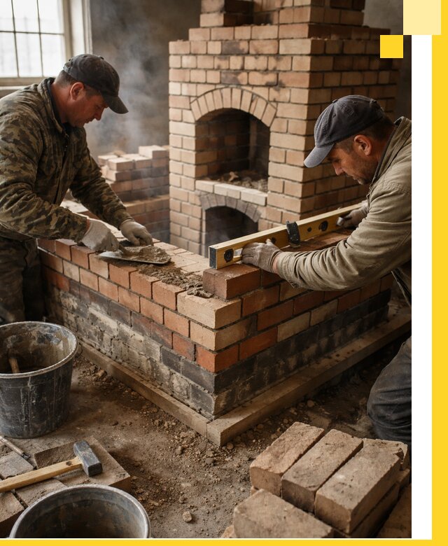 Изготовление и монтаж печей и каминов из кирпича в Донецке