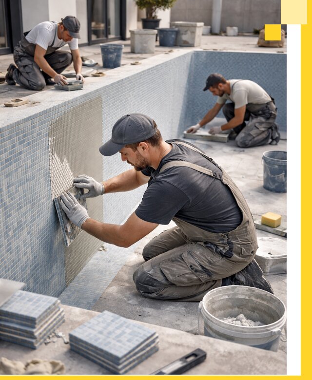 Облицовка бассейнов в Донецке плитка мозаика гидроизоляция