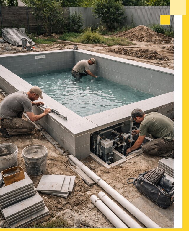 Строительство и монтаж бассейнов для дачи под ключ в Донецке