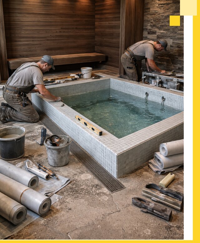 Установка и строительство бассейнов для сауны в Донецке