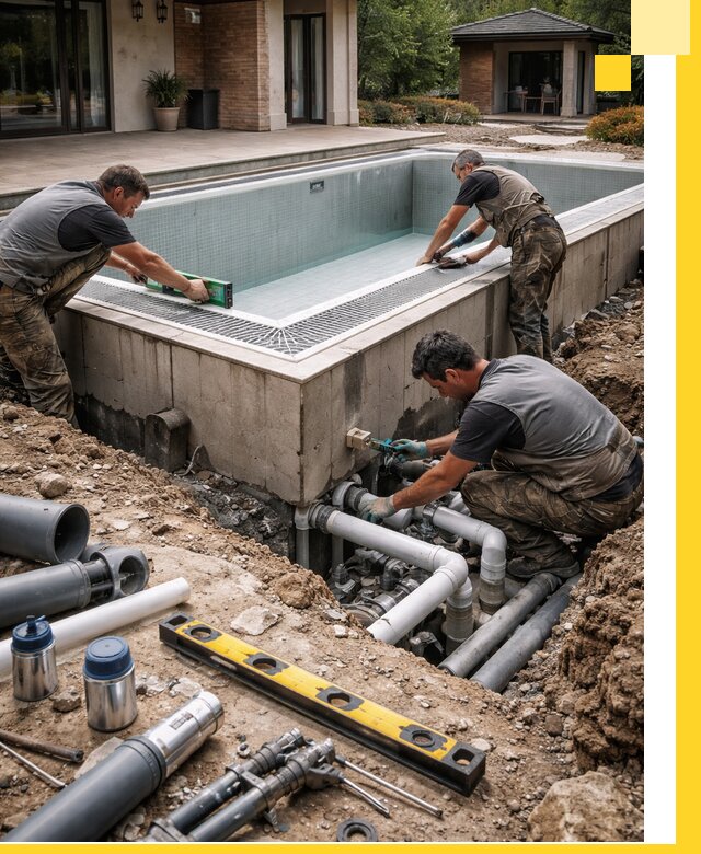 Строительство переливных бассейнов в Донецке под ключ