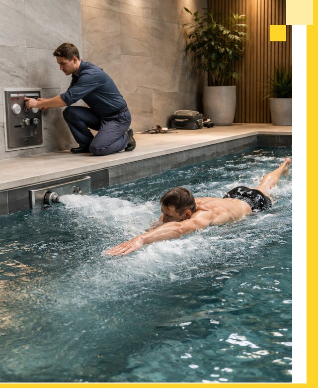 Проектирование и монтаж бассейнов с противотоком в Донецке