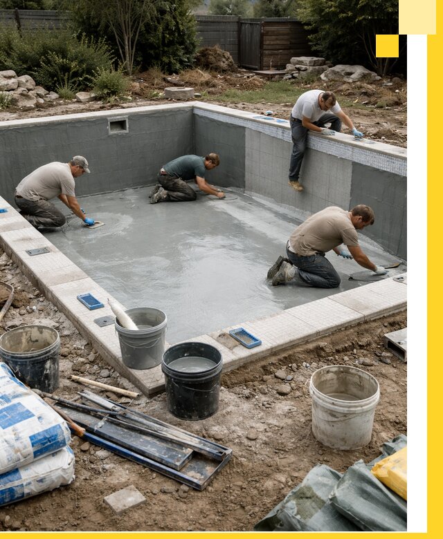 Изготовление и монтаж чаши бассейна под ключ в Донецке