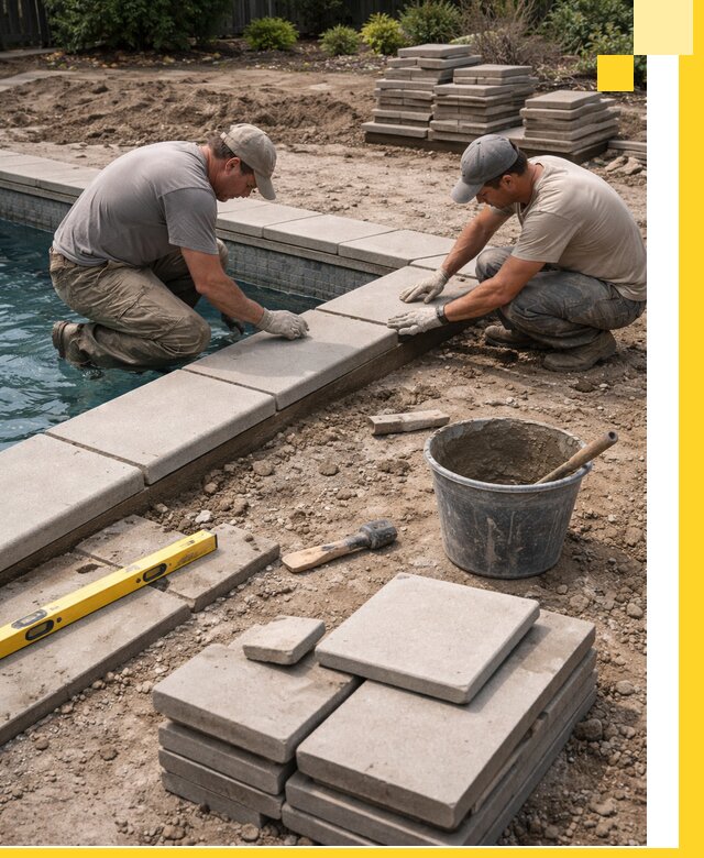 Установка и изготовление копингового камня для бассейнов в Донецке