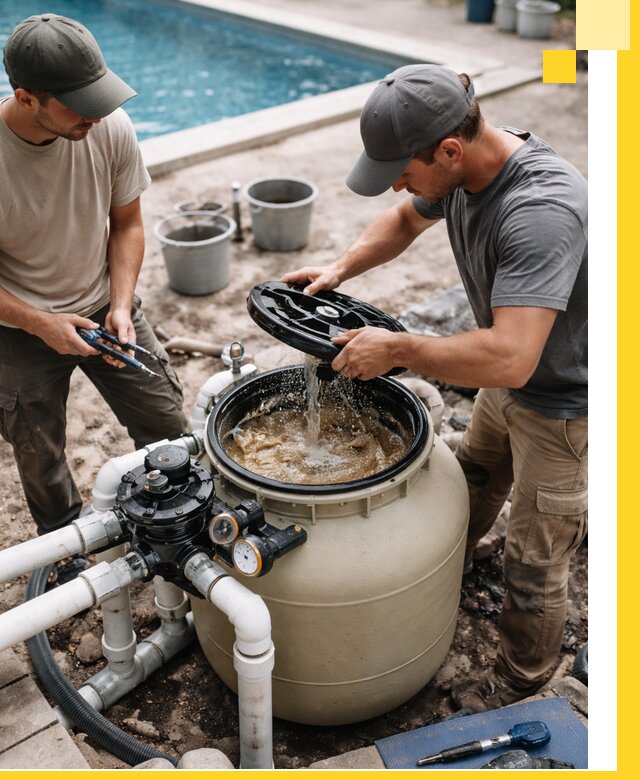 Установка и обслуживание песочных фильтров для бассейнов в Донецке