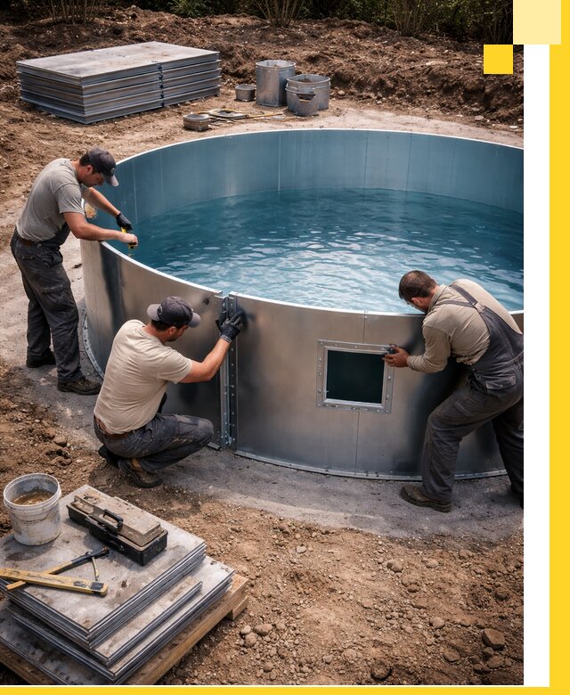 Круглые бассейны под ключ в Донецке проектирование и монтаж