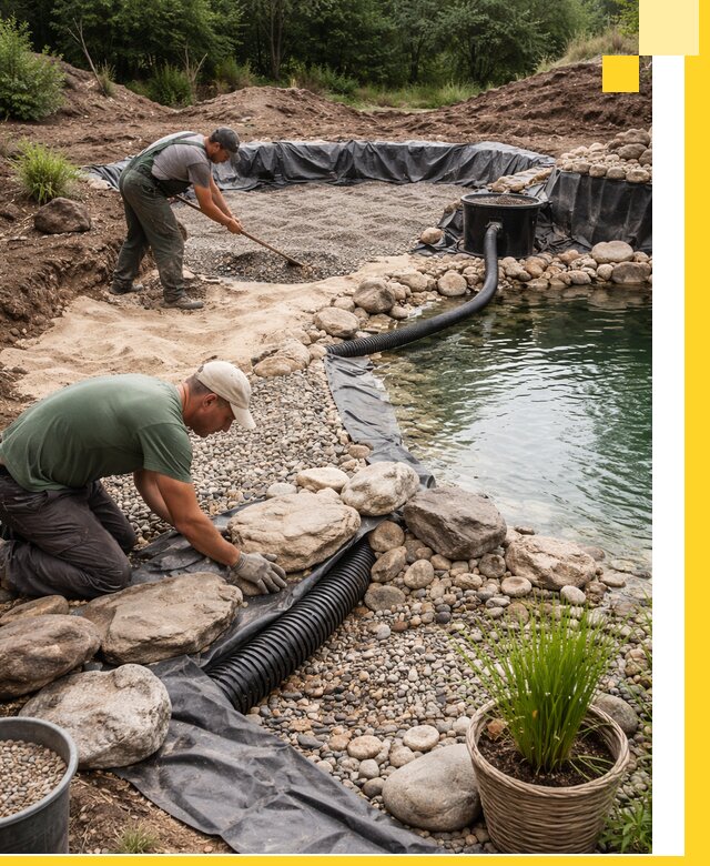 Строительство природных бассейнов и озер в Донецке под ключ