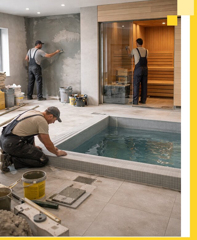 Проектирование и строительство сауны с бассейном в Донецке