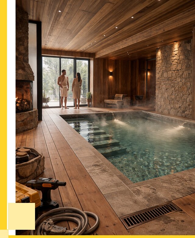 Проекты бань с бассейном под ключ в Донецке от 82110 р., ЭриданДнк