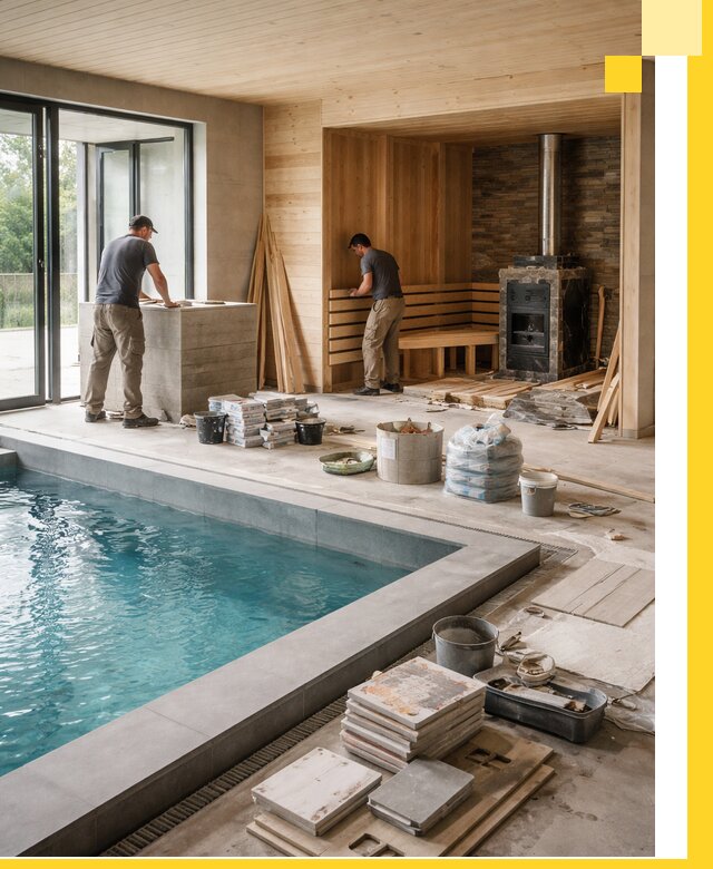 Проектирование и строительство бань с бассейном в Донецке