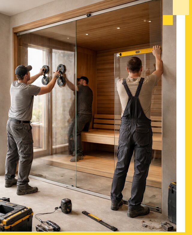 Производство и монтаж стеклянных саун под ключ в Донецке