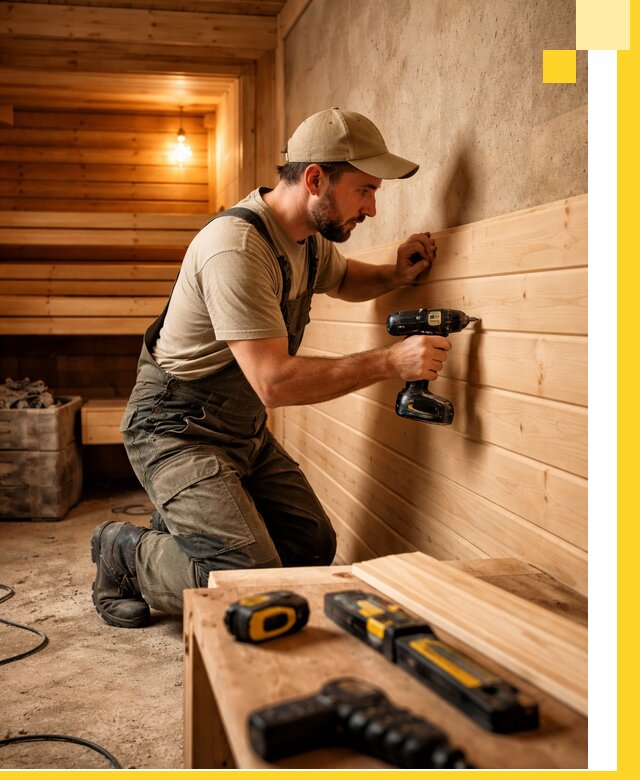 Профессиональная внутренняя отделка бани в Донецке под ключ