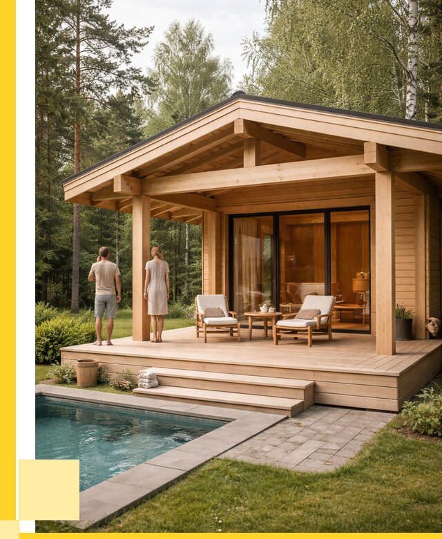 Бани с террасой под ключ в Донецке от 656880 р. | ЭриданДнк