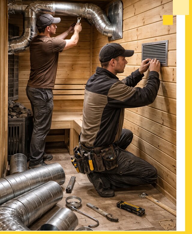 Проектирование и монтаж вентиляции бани в Донецке под ключ