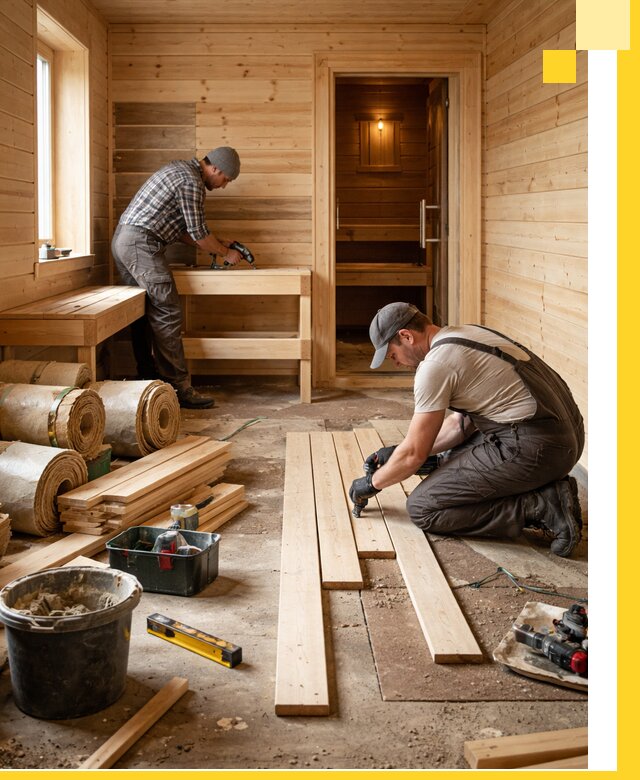 Индивидуальный проект бани с комнатой отдыха под ключ в Донецке